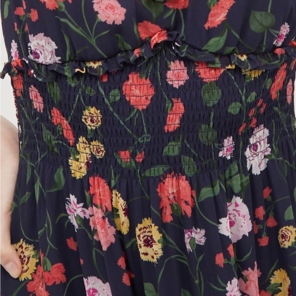 Hill House The Georgia Nap Dress in Navy Multi Peony Bouquet, size Medium - Picture 5 of 14